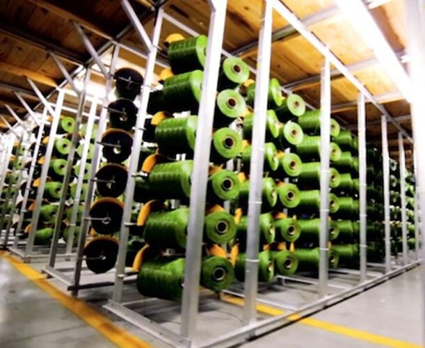 warehouse with artificial turf